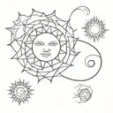 Sun  fractal tattoo design idea