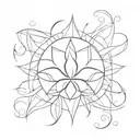 Sun  fractal tattoo design idea