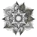 Sun fractal computer tattoo design idea