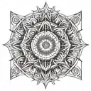Sun fractal computer tattoo design idea
