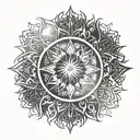 Sun fractal computer tattoo design idea
