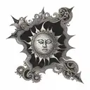 Sun  fractal tattoo design idea