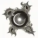 Sun  fractal tattoo design idea