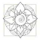 Sun music fractal tattoo design idea