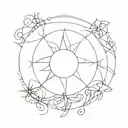 Sun music fractal tattoo design idea