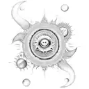 Moon and Sun fractal tattoo design idea