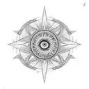 Fractal Sun with giant eye tattoo design idea