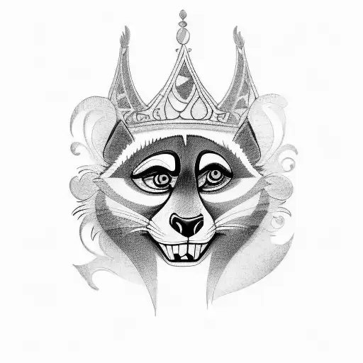 Create a vector tattoo design inspired by King Julian from the movie Madagascar. Capture the charismatic and regal essen tattoo design idea