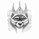 Create a vector tattoo design inspired by King Julian from the movie Madagascar. Capture the charismatic and regal essen tattoo design idea