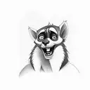 Create a vector tattoo design inspired by King Julian from the movie Madagascar. Capture the charismatic and regal essen tattoo design idea