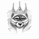 Create a vector tattoo design inspired by King Julian from the movie Madagascar. Capture the charismatic and regal essen tattoo design idea