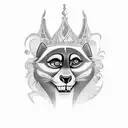 Create a vector tattoo design inspired by King Julian from the movie Madagascar. Capture the charismatic and regal essen tattoo design idea