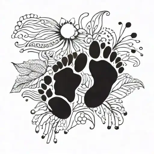 Handprint and baby footprints tattoo design idea