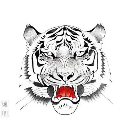 leaping tiger tattoo design idea