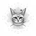 space cat with guitar tattoo design idea