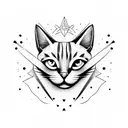 space cat with guitar tattoo design idea