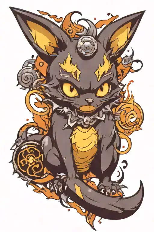 Umbreon shiny, gengar ghost emerging tattoo design idea