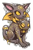 Umbreon shiny, gengar ghost emerging tattoo design idea
