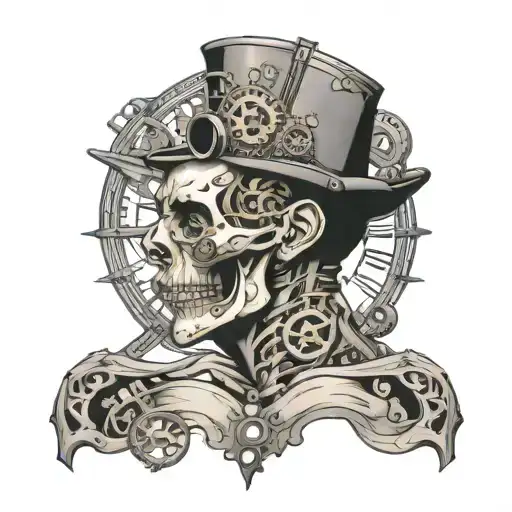 steampunk adaptation of anatomy humorous and shoulder  tattoo design idea