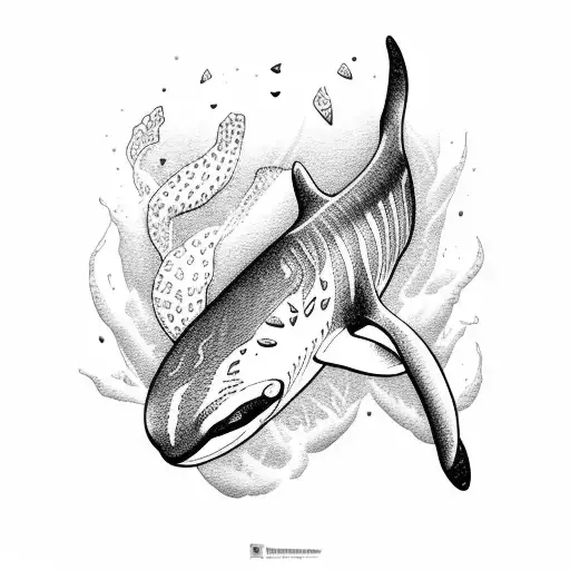 orca made out of strawberries  tattoo design idea