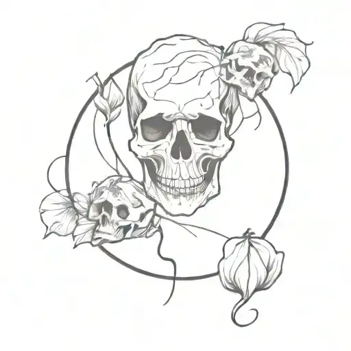 smokey skulls surrounded tattoo design idea