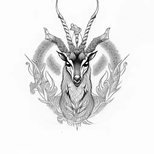 gazelle texas crest tattoo design idea