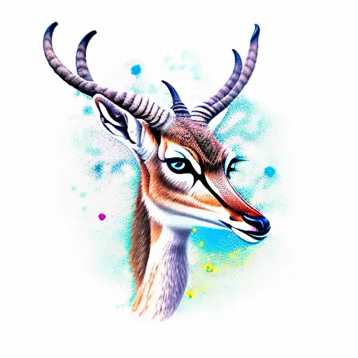 gazelle tattoo design idea