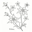 Edelweiss blossom in the middle on a long line min n on one side and s on the other side tattoo design idea