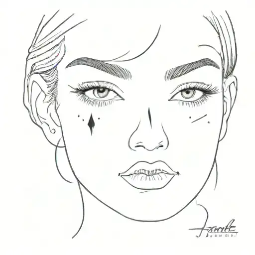 eyes of a girl with a mole below eyebrows tattoo design idea