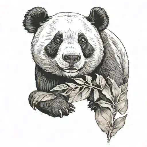 panda bear wearing tattoo design idea