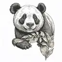 panda bear wearing tattoo design idea
