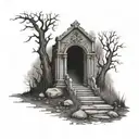Graveyard Pathway  tattoo design idea