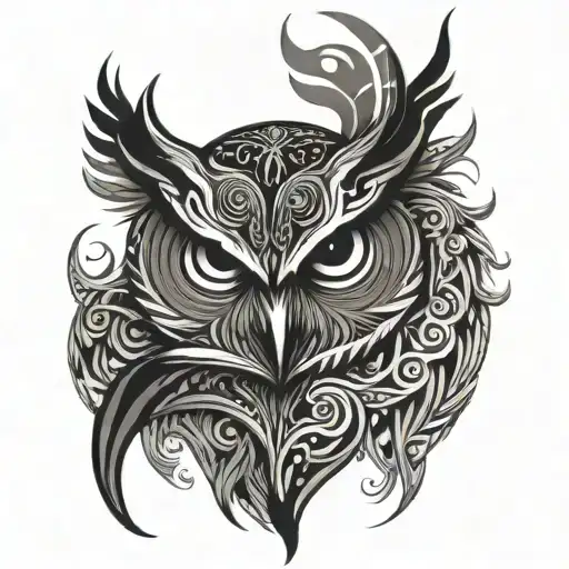 owl tribal inspired design tattoo design idea