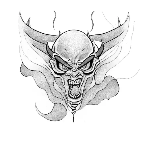 devil girl tattoo design idea