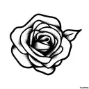 robin bird and rose tattoo design idea