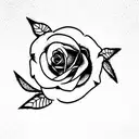 robin bird and rose tattoo design idea