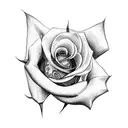 robin bird on a rose stem tattoo design idea