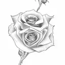 robin bird on a rose stem tattoo design idea