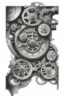 watch mechanism under skin tears scars tattoo design idea