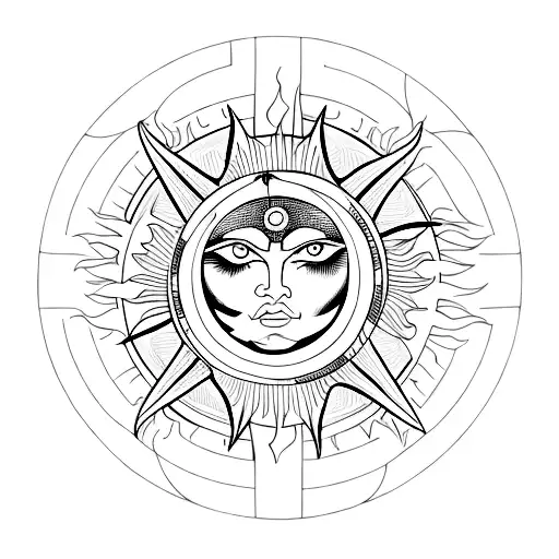 tarot inspired including sun and empress tattoo design idea
