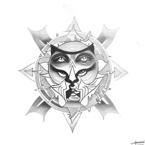 tarot inspired including sun and empress tattoo design idea