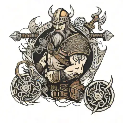 viking warrior tattoo design idea