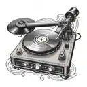 record player tattoo design idea