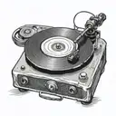 record player tattoo design idea