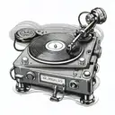 record player tattoo design idea