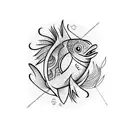 hawaain fish hook tattoo design idea