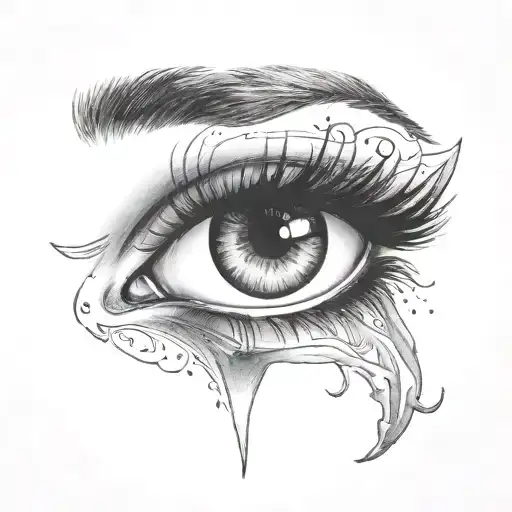 eye shadow dark tattoo design idea