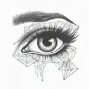 dark shadow eye inside tattoo design idea