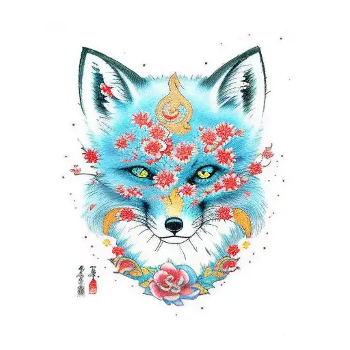 anime fox tattoo design idea
