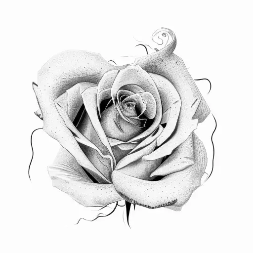 Rose continuous line drawing tattoo print for clothes and logo  wall  stickers white vector trendy  myloviewcom